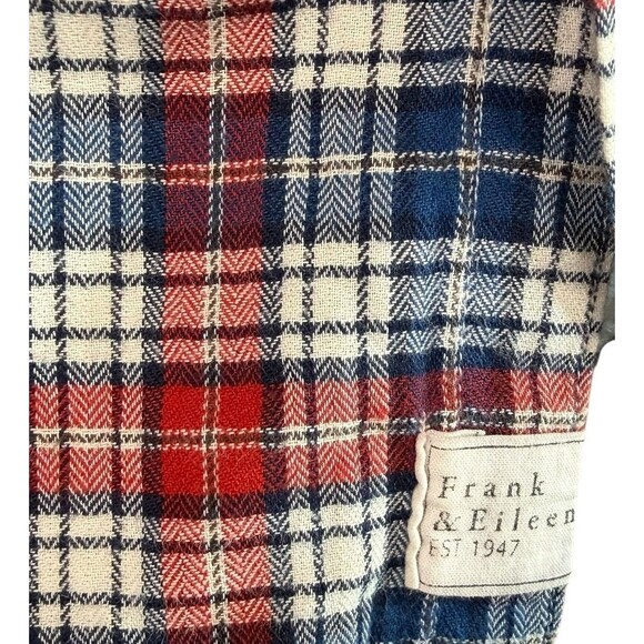 Frank & Eileen Mary Plaid Flannel Shirtdress Red Navy Blue Cotton $298 Size S - Picture 5 of 7